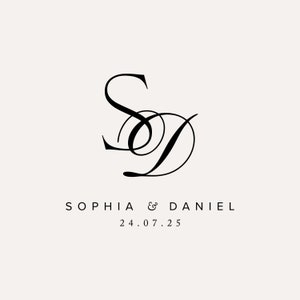 Wedding Monogram Design Digital Elegant Logo, Wedding Monogram Template, Wedding Logo, Initial Logo, Wedding Stationary Logo for Invites