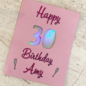 d'âge d'anniversaire | Joyeux anniversaire | carte personnalisée | carte de visite | le 30