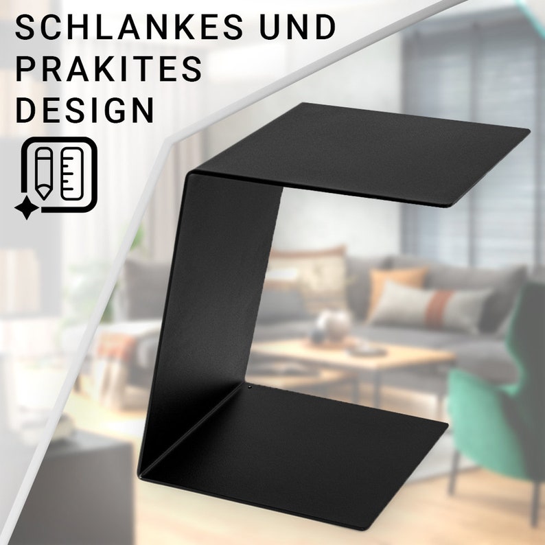 Beistelltisch metall Beistelltisch Kleiner tisch Coffee table Couchbar Sofatisch Couchtisch klein Beistelltisch c form Bild 4