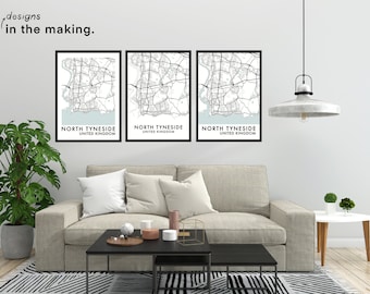 North Tyneside Map Print