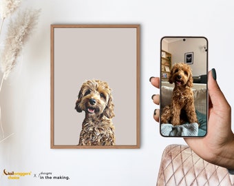 Custom Pet Portrait, Personalised Dog Wall Art, Digital or Print, Pet Gift