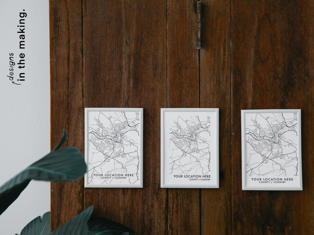 Custom Map Prints - Ready to Frame - Etsy UK