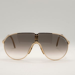 Porsche Design Sunglasses Vintage NOS - Folding 5622 - Gold - Made In W. Germany - Very Rare - New and Perfect - With Original Case