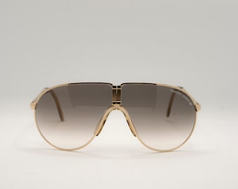 Porsche Design Sunglasses Vintage NOS - Folding 5622 - Gold - Made In W. Germany - Very Rare - New and Perfect - With Original Case