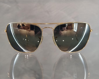 Ray Ban B&L Vintage Sonnenbrille NOS – Mod. Caravan – Col. Gold – 58/16 – Originale Doppelverlaufsspiegelgläser – Originaletui – Komplettset