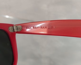 Ray Ban B&L Vintage Sunglasses NOS - Mod. Wayfarer - Red  display picture 1