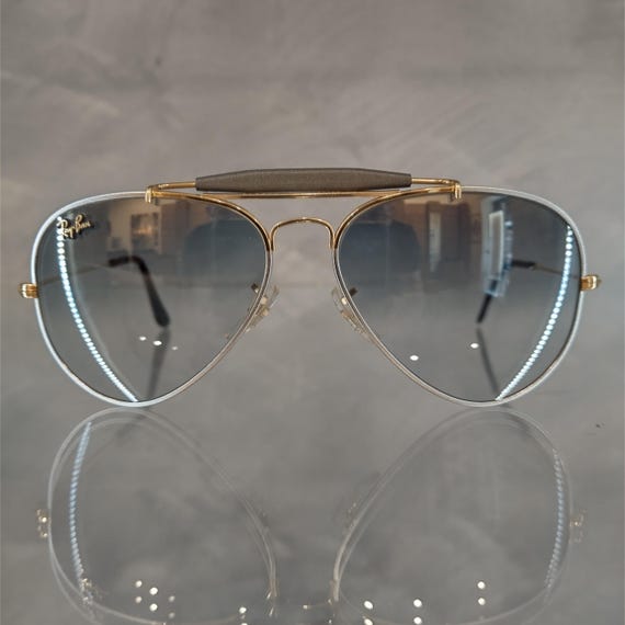 NEW w/case! Modified-Aviator Sunglasses Vintage B&L Ray Ban USA Aviator 60mm Wrap-around All w/ Case  main image 2