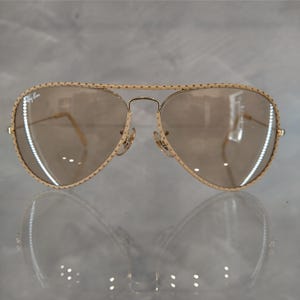 Ray Ban B&L Vintage Sunglasses NOS - Mod. Aviator - 58/14 - Ostrich Leathers - Changeables Lenses - With Original Case - Very Rare - USA