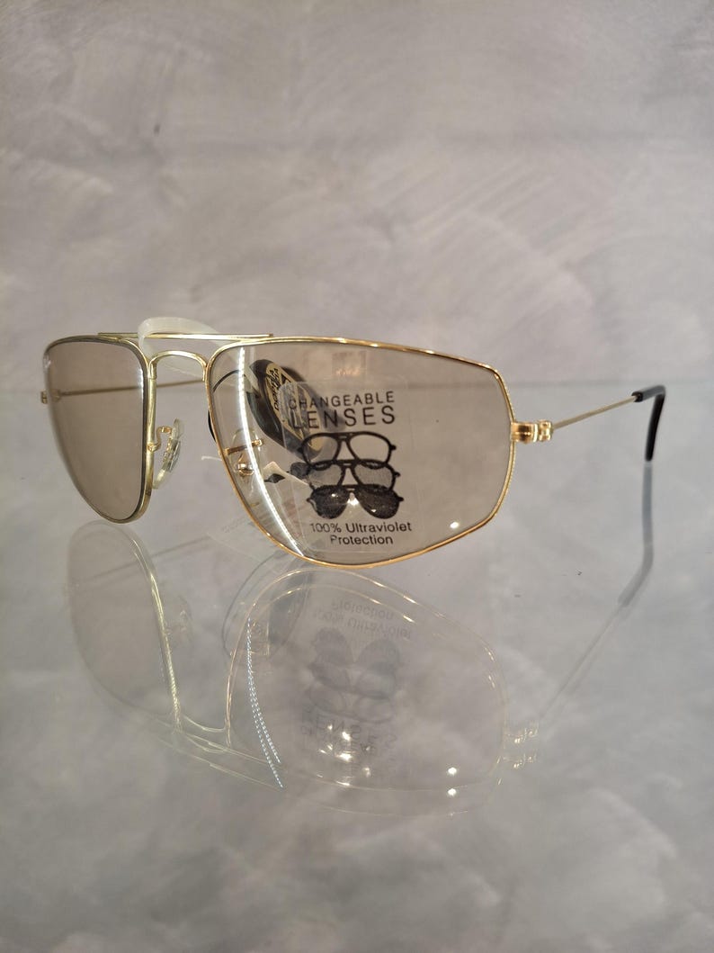 Ray Ban B&L Vintage Sunglasses NOS - Mod. Fashion Metal Syle 3 - Brown Changeable Mineral Lenses - 58/16 - New and Perfect - Original Case image 2