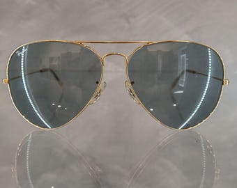 Ray Ban B&L Black Aviator 62 14 Vintage Sunglasses Made in USA