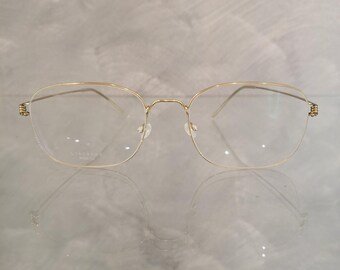 Gafas Lindberg Vintage NOS - Modelo Mars - Color Oro - 52/19 - Nuevas y perfectas - AIR TITANIUM - Montura de alta calidad - Con estuche original