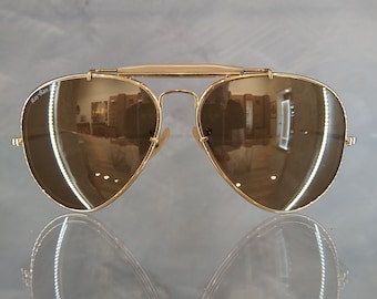 Ray Ban Vintage Sunglasses NOS - Mod. The General - 62/14 - Gold Plated 24k - New and Perfect - With Original Case, Sticker and Tag - Rare