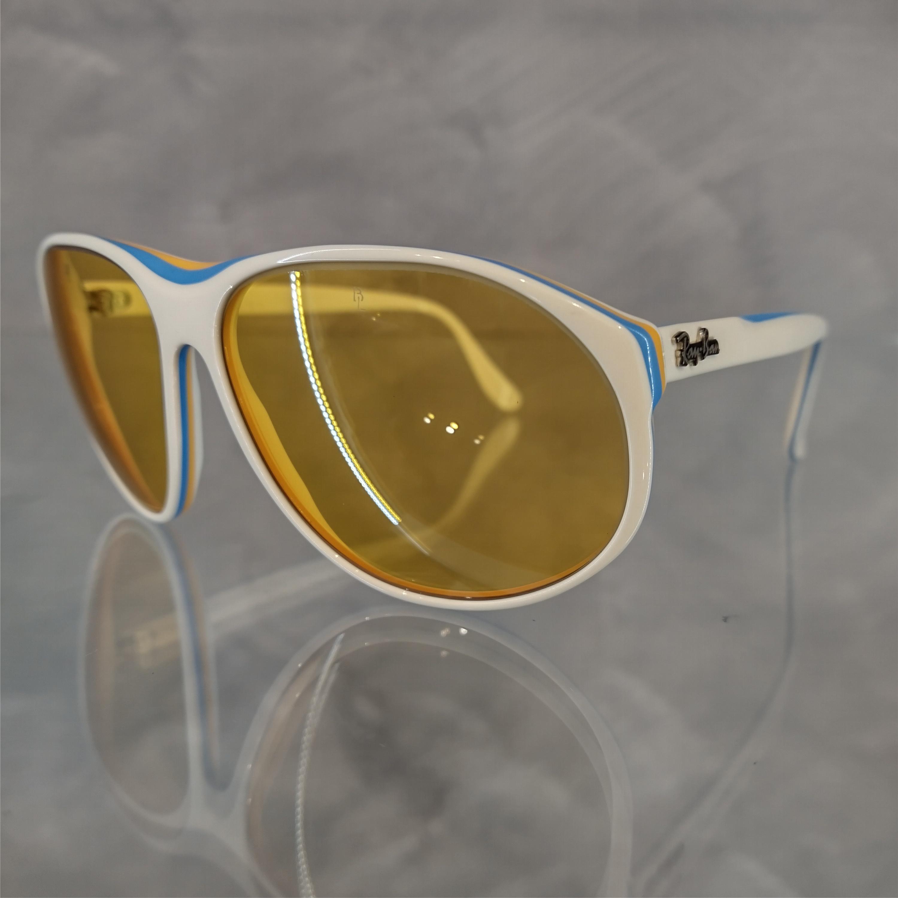 Vintage B&L Ray Ban Arcadia White Blue Yellow Unisex 1960 main image 3