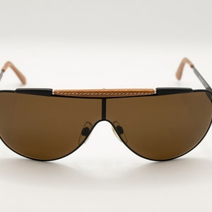 Trussardi Vintage Sunglasses NOS - Mod. 27 - Col. 010 - LEATHER - New Perfect Rare - Made in Italy