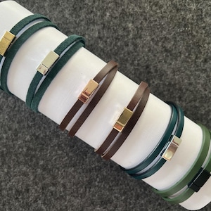 leather wrap bracelet women, magnetic clasp