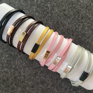 leather wrap bracelet women, magnetic clasp