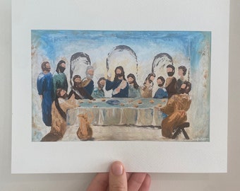 Watercolor Last Supper Print - Etsy