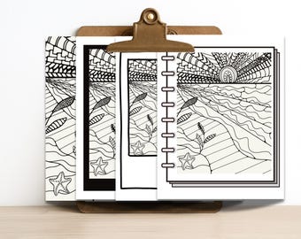 Hand-Drawn Intricate Printable Ocean Coloring Page