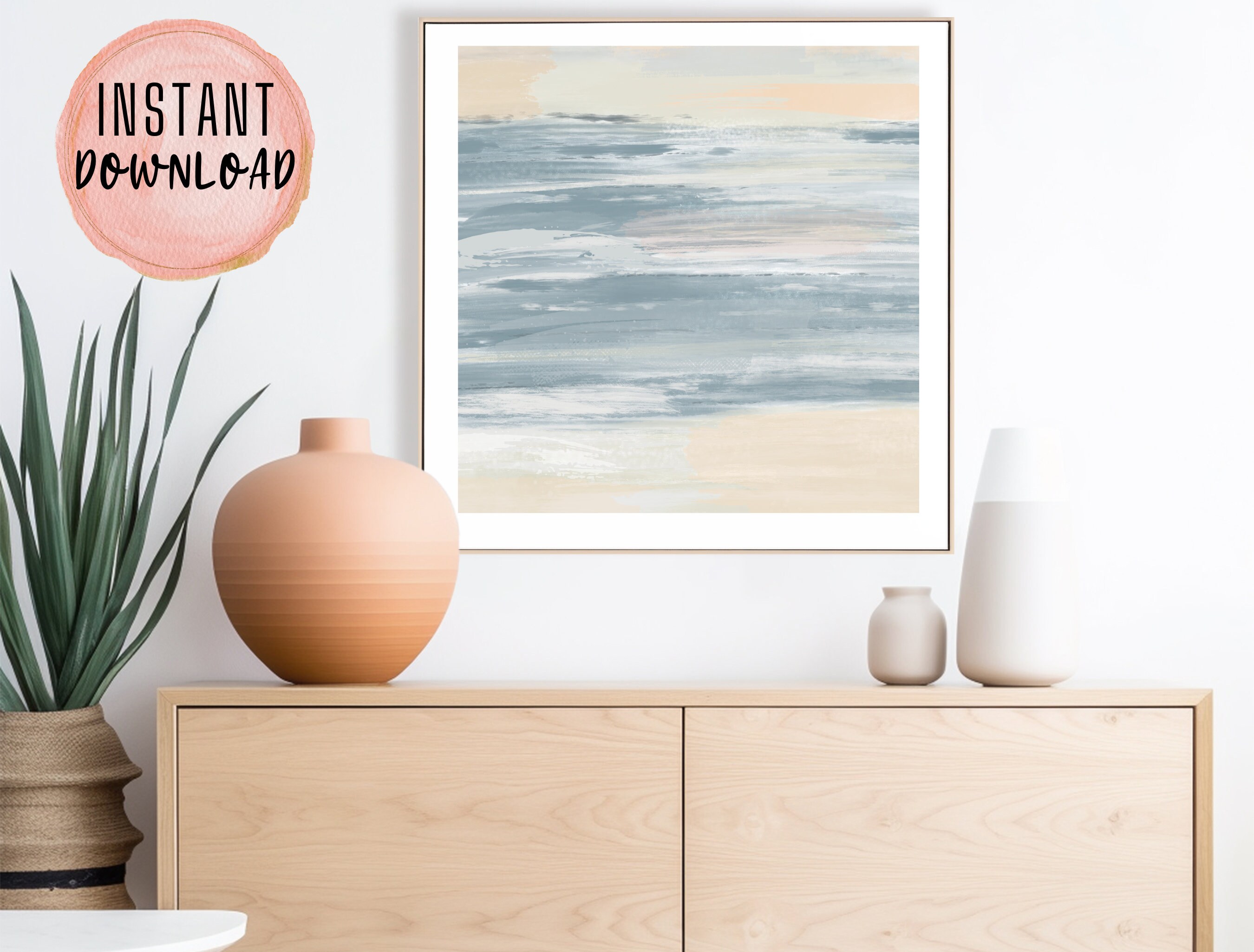 Neutral Beach Art, Neutral Prints, Instant Download, Modern Beach Art