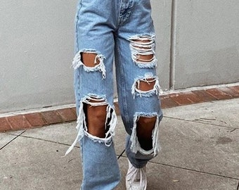 2000s Ripped Jeans - Etsy
