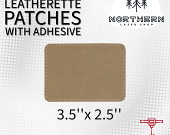 Light Brown Laserable Leatherette Patches: 3.5"x 2.5" Rectangle