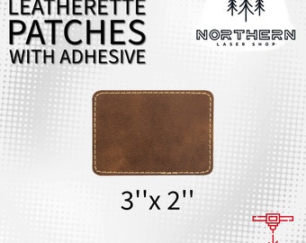 Rustic Gold Laserable Leatherette Patches, 3"x2"