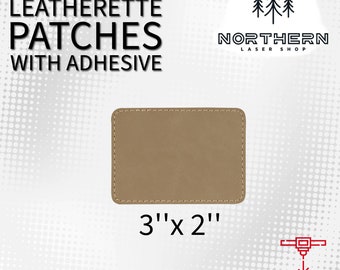 Light Brown Leatherette Patches: Laserable, Heat Adhesive (3"x 2")