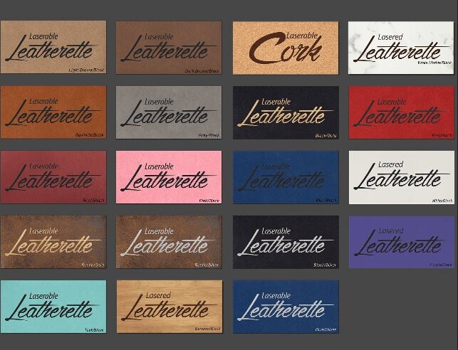 Laserable Leatherette Sheet Stock Laserable Cork Sheet Stock 12x24