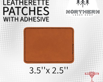 Rawhide Leatherette Patches: Laserable Faux Leather, 3.5"x 2.5"