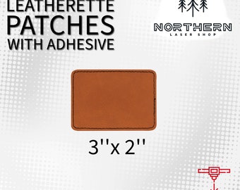 Rawhide Leatherette Patches: Laserable Faux Leather with Adhesive (3"x 2")