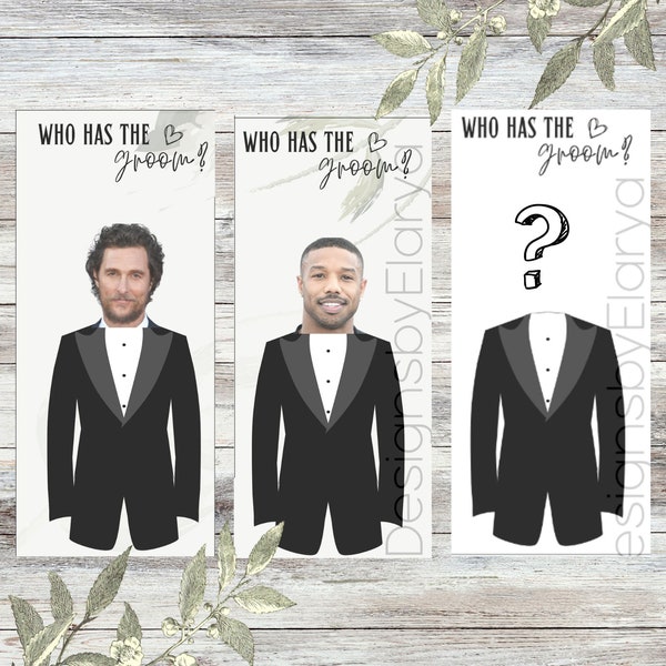 Who Has the Groom? Bridal Shower Game. Bachelorette Party Game. Wedding Reception Game. Sticker Scratch-Off Same. Self-editable. Fun DIY.