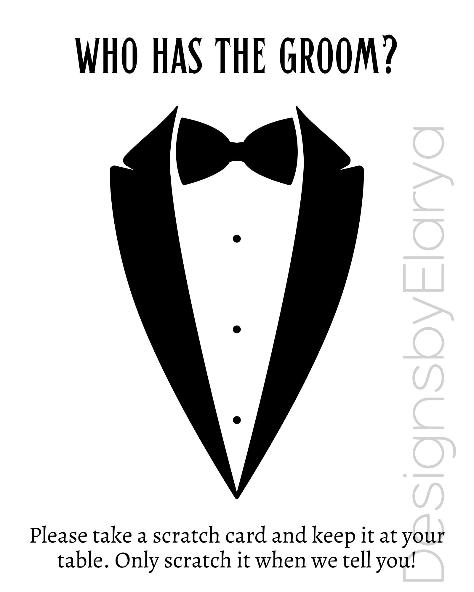 Who Has The Groom Bridal Shower Game Bachelorette Party Game Wedding 
