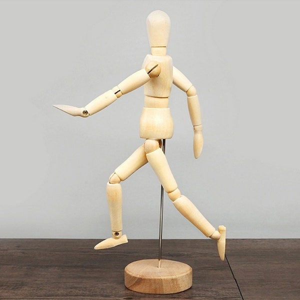 Wooden Man Figure Model Creative Ornaments Home Decoration Selected Sketch Art Puppet