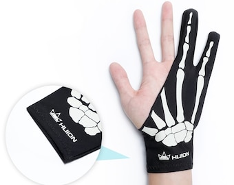 Skeleton Design Drawing Glove, Anti-fouling Two-Fingers Anti-touch Painting Glove For Drawing Tablet