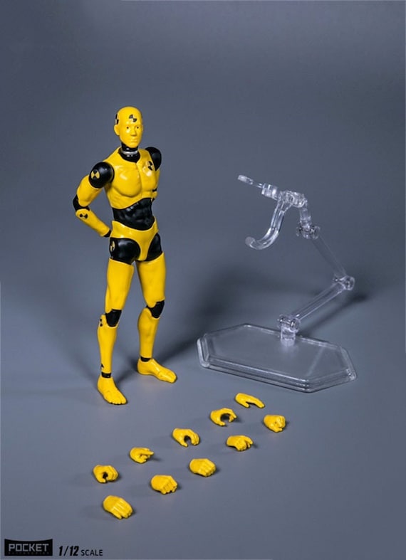 1/12 Crash Test Dummy Testman Yellow Version Body Figures With Hand Bracket  Full Set 