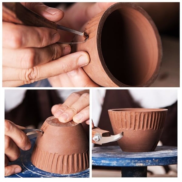 Outil en céramique pour poterie, grattoir de coupe, sculpture en argile, outil de formage pour grattage de texture
