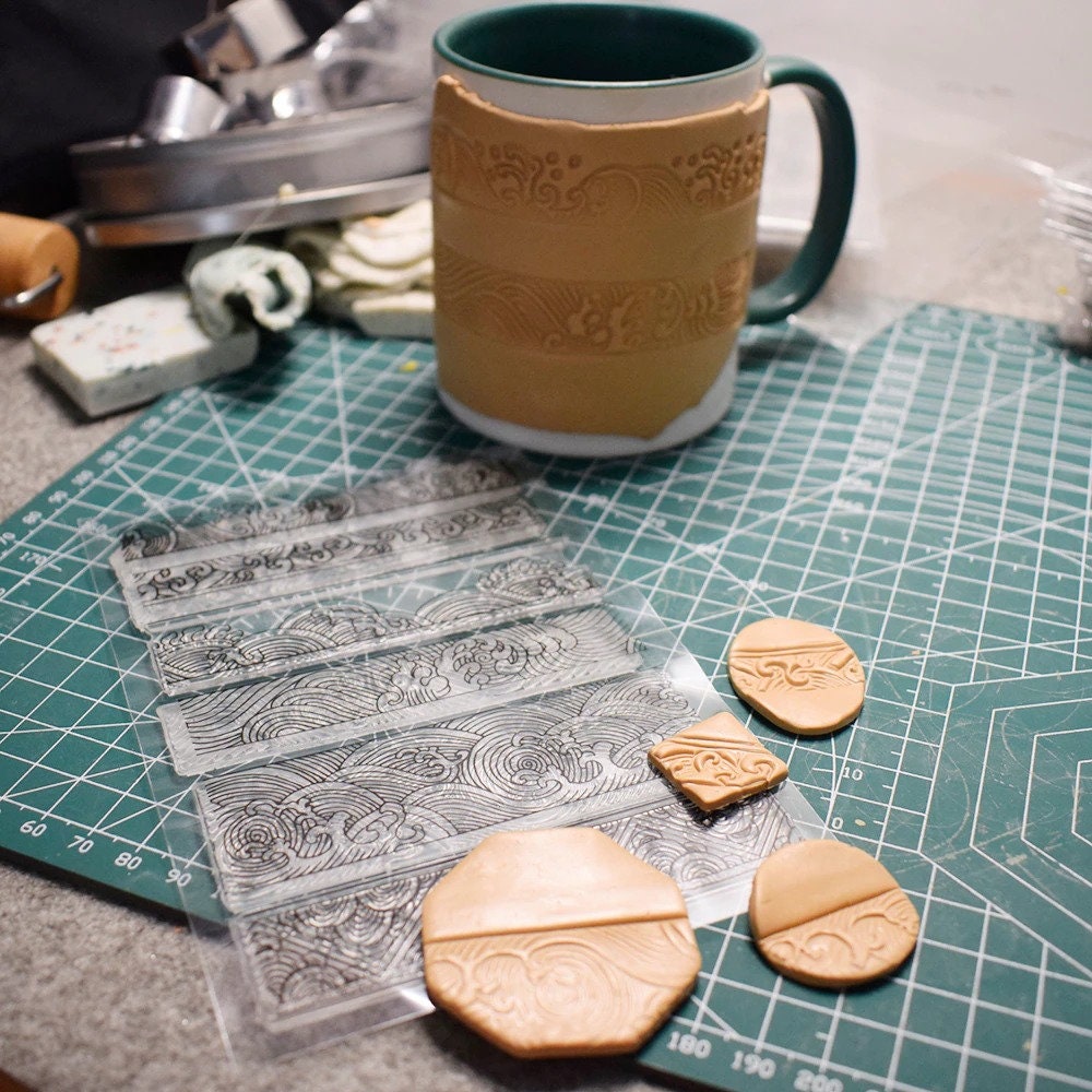 Clay Stamp Texture Emboss Sheet Ceramic Pottery Polymer Clay Etsy