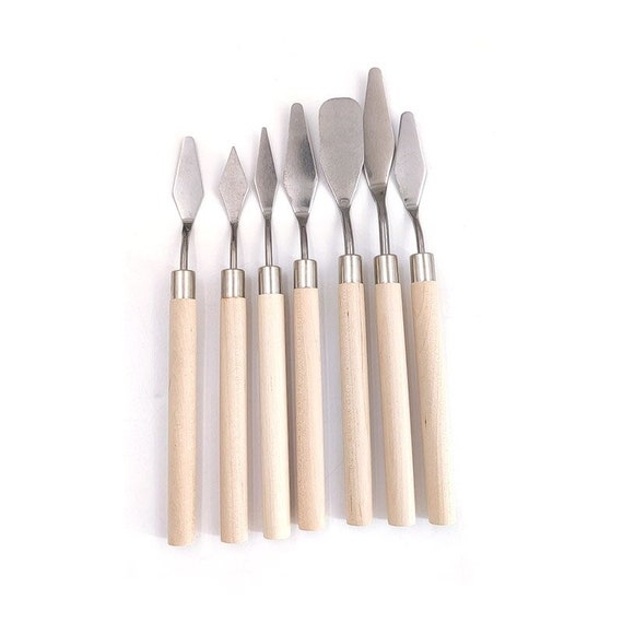 7pcs/set Stainless Steel Palette Knife & Spatula For Oil Paint Mixing