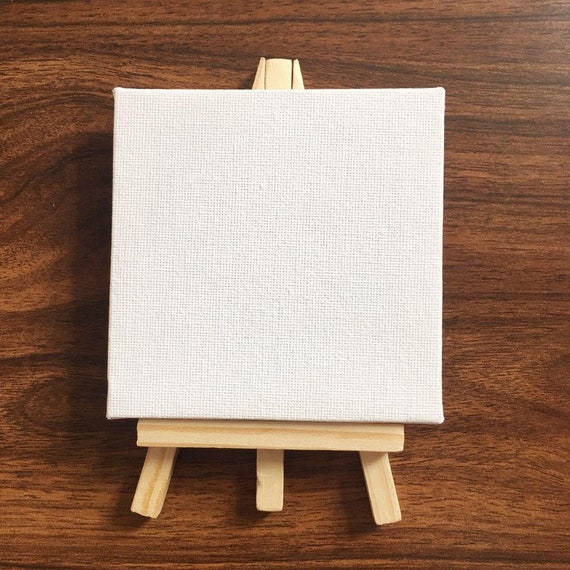 Mini Blank Canvas for Painting With Canvas Holder 