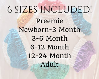 Mommy and Me Baby Flower Crown Beanie PDF Pattern-6 sizes, Written in English, US Terms