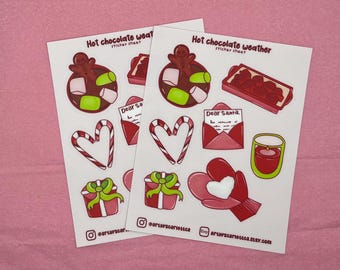 Hot Chocolate Weather Sticker Sheet | Stickers for Water bottle, Laptop, Phone Case