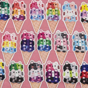 Pegatina de gato helado - Pegatinas de vinilo transparentes de Pride Cats - Mes del Orgullo, LGBTQIA+