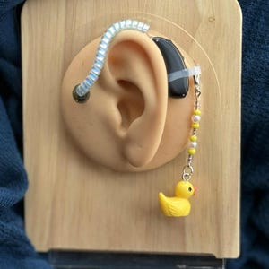 Rubber Duck Hearing Aid Charm: Playful Accessory for Tube & Wire Aids