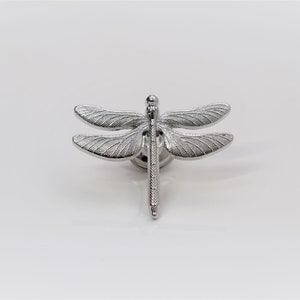 May include: Silver dragonfly pin with detailed wings and a long, slender body.