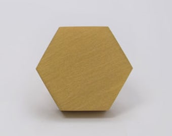 Solid Brass Hexagon Knob - Brushed Brass
