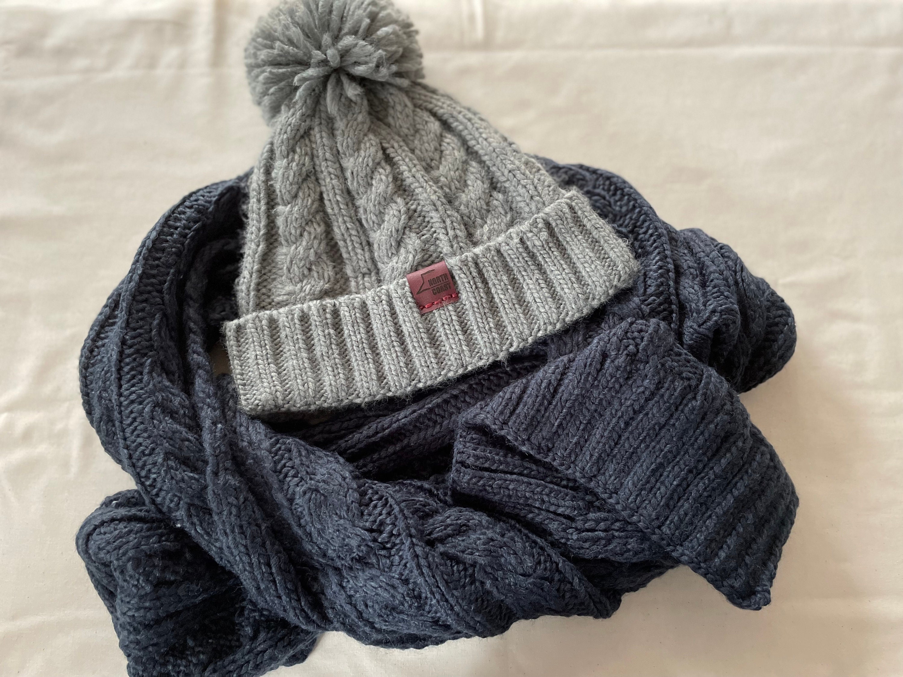 Cozy Chunky Knit Beanie Scarf Set Unisex Winter Warm Classic Cable Winter Beanie Hat Scarf Set for Women main image 4