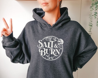 Salt and Burn  witch ghost hunter demonologist demon fan Winchesters Unisex Hoodie Hooded Sweatshirt