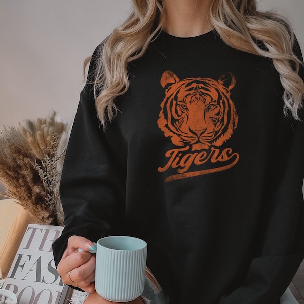 Tijgers softbal honkbal voetbal Oranje wedstrijddagshirt Unisex sweater met ronde hals