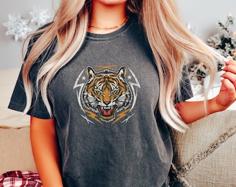 Vintage Tiger Shirt für Frauen einfach Tiger T-Shirt KOMFORT Farben Unisex T-Shirt