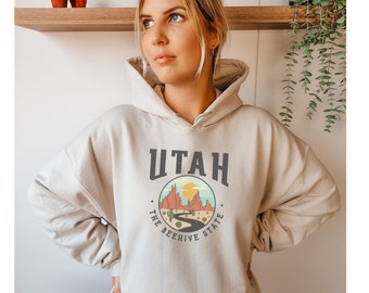Sudadera con capucha unisex con diseño gráfico de soñador con vibraciones del desierto de Utah para mujer